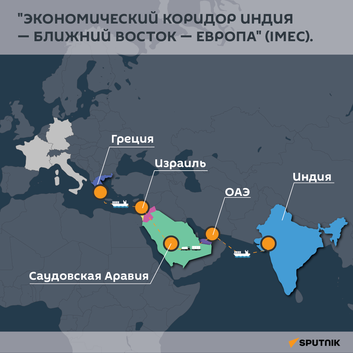 Экономический коридор Индия - Ближний Восток - Европа (IMEC) - Sputnik Армения