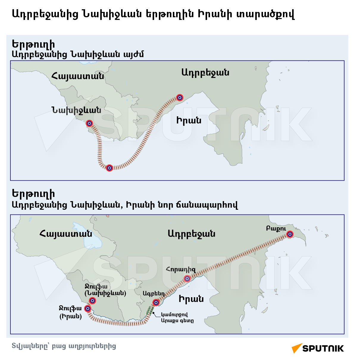 Ադրբեջանից Նախիջևան երթուղին Իրանի տարածքով - Sputnik Արմենիա