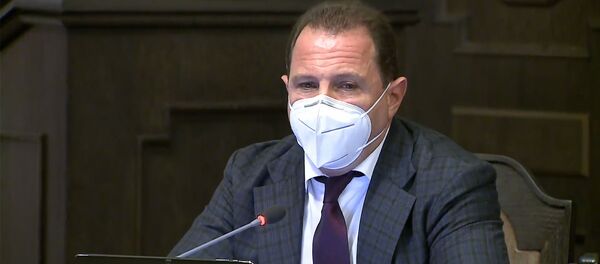 Министр обороны Давид Тоноян на внеочередном заседании правительства Армении (13 июля 2020). Еревaн Министр обороны Давид Тоноян на внеочередном заседании правительства Армении (13 июля 2020). Еревaн - Sputnik Արմենիա