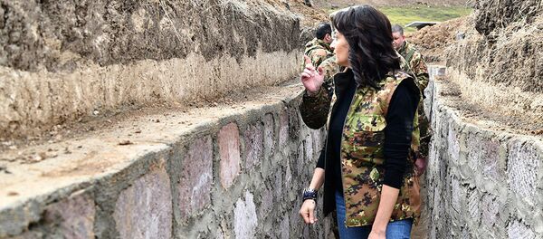 Анна Акопян на армяно-азербайджанской границе (28 ноября 2019). Армения - Sputnik Արմենիա