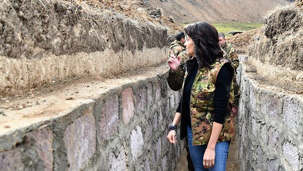 Анна Акопян на армяно-азербайджанской границе (28 ноября 2019). Армения - Sputnik Արմենիա
