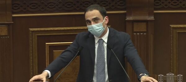 Вице-премьер Тигран Авинян на специальном заседании Национального собрания Армении (13 июля 2020). Еревaн - Sputnik Армения