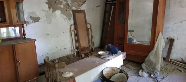 Пострадавший от обстрелов жилой дом в селе Неркин Кармирахпюр, Тавуш - Sputnik Армения