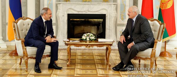 Встреча премьер-министра Армении Никола Пашиняна с президентом Беларуси Александром Лукашенко (17 июля 2020). Минск - Sputnik Արմենիա