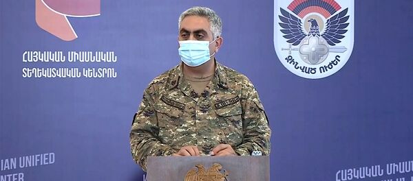 Кадр с онлайн брифинга Арцруна Ованнисяна по вопросу о ситуации на армяно-азербайджанской границе (18 июля 2020). - Sputnik Армения