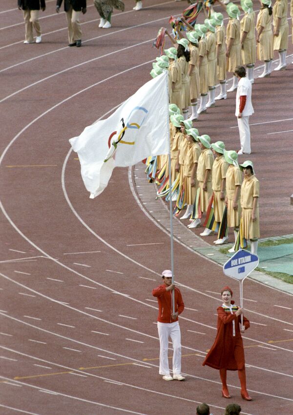 Представитель Национального олимпийского комитета Италии во время открытия Олимпиады-80 в Москве - Sputnik Армения