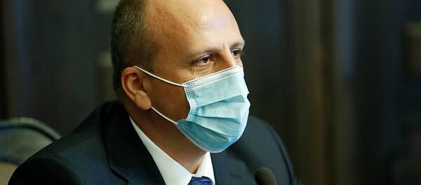 Кандидат в судьи КС от правительства Ваграм Аветисян на заседании правительства Армении (23 июля 2020). Еревaн - Sputnik Армения