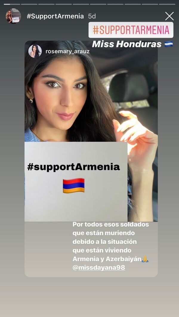 Աջակցում եմ Հայաստանին. Դայանայի կոչին արձագանքել են «Միսս տիեզերք 2019»–ի գեղեցկուհիները - Sputnik Արմենիա