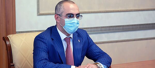 Председатель Комитета гос.доходов Армении Эдвард Ованнисян на встрече с президентом Карабаха (24 июля 2020). Степанакерт - Sputnik Армения