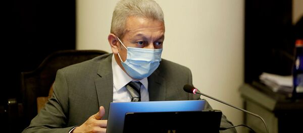 Министр финансов Атом Джанджугазян на заседании правительства Армении (30 июля 2020). Еревaн Министр финансов Атом Джанджугазян на заседании правительства Армении (30 июля 2020). Еревaн - Sputnik Արմենիա