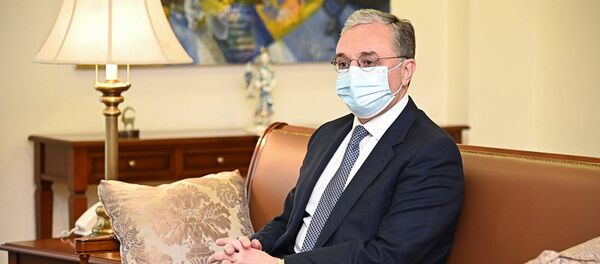 Встреча глав МИД Армении и Карабаха Зограба Мнацаканяна и Масиса Маиляна (31 июля 2020). Еревaн - Sputnik Արմենիա