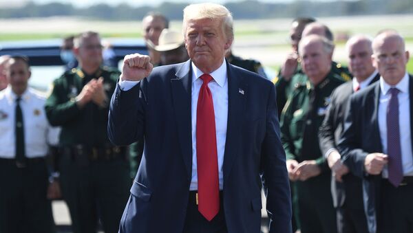 Президент США Дональд Трамп в международном аэропорту в Тампе (31 июля 2020). Флорида - Sputnik Արմենիա