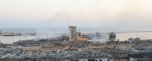 Общий вид порта Бейрута, разрушенного взрывом (5 августа). - Sputnik Армения