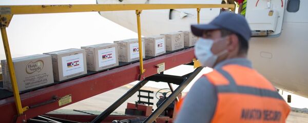 Самолет с помощью Ливану вылетел из Карабаха (9 августа 2020). Самолет с помощью Ливану вылетел из Карабаха (9 августа 2020). - Sputnik Армения