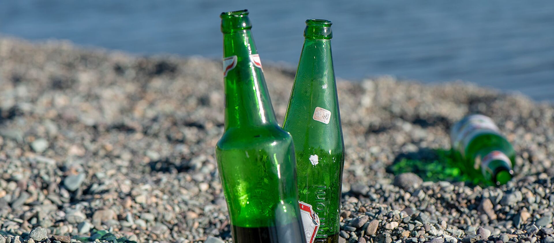 Полупустые бутылки на пляже у озера Севан - Sputnik Армения, 1920, 13.08.2020
