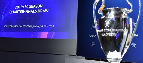 Церемония жеребьевки финальной стадии Лиги чемпионов УЕФА 2019/20 в штаб-квартире УЕФА (10 июля 2020). Ньон - Sputnik Արմենիա