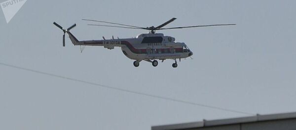 Вертолет, на котором президент Беларуси Александр Лукашенко прилетел на Минский завод колесных тягачей (10 августа 2020). Минск - Sputnik Արմենիա