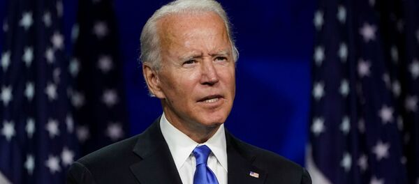 Kандидат в президенты от Демократической партии бывший вице-президент Джо Байден на виртуальном Национальном съезде Демократической партии 2020 года в Центре Чейза (20 августа 2020). Уилмингтон, США - Sputnik Армения