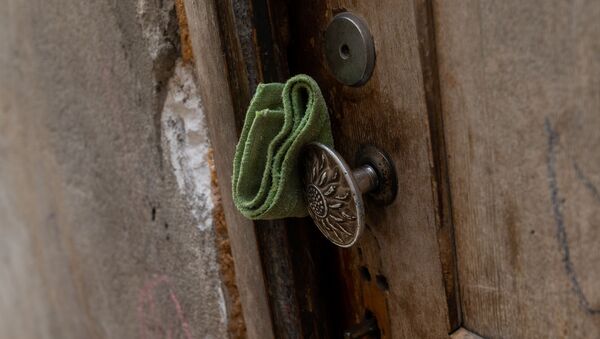 Дверная ручка в доме Акопджанянов в деревне Хаштарак (21 августа 2020). Тавуш - Sputnik Արմենիա