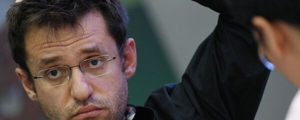 Гроссмейстер Левон Аронян на турнире по быстрым шахматам (рапид) чемпионата мира по рапиду и блицу 2019 (28 декабря 2019). Москвa - Sputnik Армения