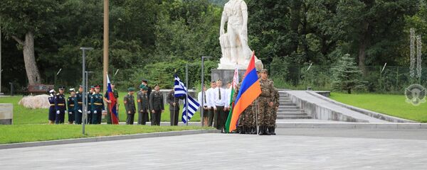 Торжественная церемония открытия конкурса “Воин мира”, который проходит в рамках турнира “Армейские международные игры-2020” в военно-спортивном лицее имени Монте Меклоняна (23 августа 2020). Дилижан - Sputnik Армения