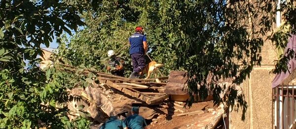 Спасатели на месте взрыва газа на улице Райниса (26 августа 2020). Еревaн - Sputnik Армения