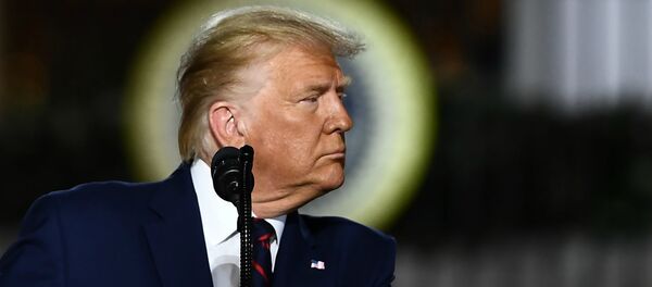 Президент США Дональд Трамп во время приветственной речи на лужайке Белого Дома (27 августа 2020). Вашингтон - Sputnik Армения