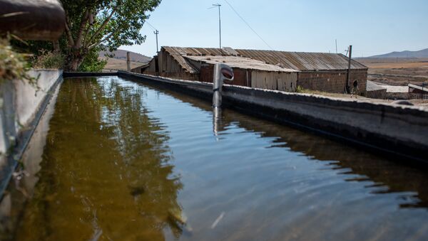 Резервуар с водой в селе Джрадзор в Ширакской области - Sputnik Արմենիա