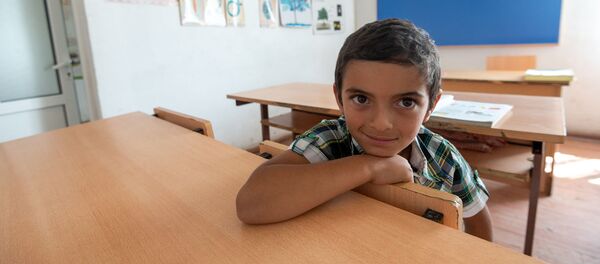 Единственный ученик основной школы села Шагик Арам Овсепян - Sputnik Армения