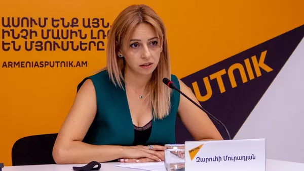 Директор Фонда виноградарства и виноделия Армении Заруи Мурадян на онлайн пресс-конференции: Как решить конфликт интересов между виноделами и фермерами (18 сентября 2020). Еревaн - Sputnik Армения