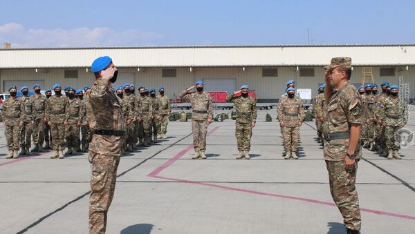 Еще одна группа армянских военнослужащих, выполнявших миротворческую миссию в Афганистане в составе Международных сил содействия безопасности, вернулась на родину (25 сентября 2020). Еревaн - Sputnik Արմենիա