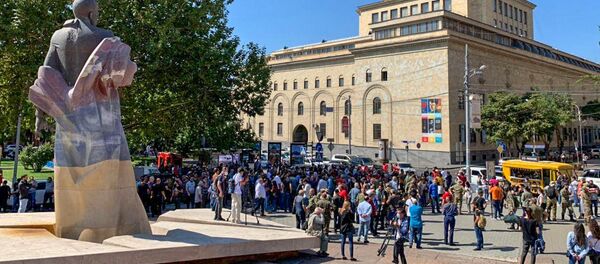 Ситуация на площади Республики (27 сентября 2020). Еревaн - Sputnik Армения