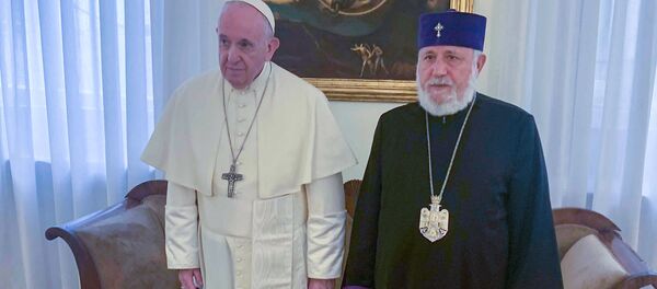 Встреча Католикоса Гарегина Второго и Папы римского Франциска (27 сентября 2020). Ватикан Встреча Католикоса Гарегина Второго и Папы римского Франциска (27 сентября 2020). Ватикан - Sputnik Արմենիա