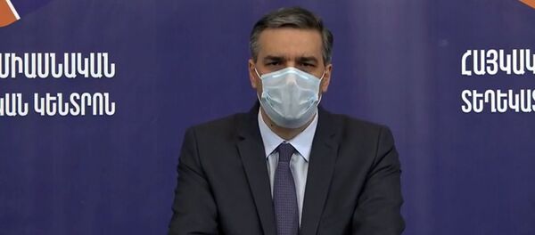 Омбудсмен Арман Татоян во время брифинга в Едином информационном центре (29 сентября 2020). Еревaн - Sputnik Արմենիա