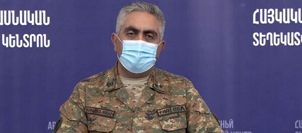 Пресс-конференция представителя Минобороны РА Арцруна Ованнисяна (29 сентября 2020). Пресс-конференция представителя Минобороны РА Арцруна Ованнисяна (29 сентября 2020). - Sputnik Армения