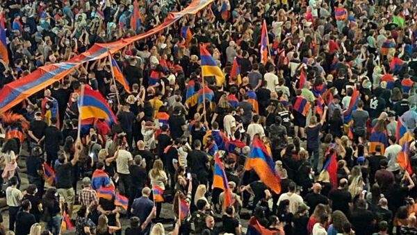 Акция протеста против агрессии Турции и Азербайджана в Лос-Анджеселе (30 сентября 2020). - Sputnik Армения