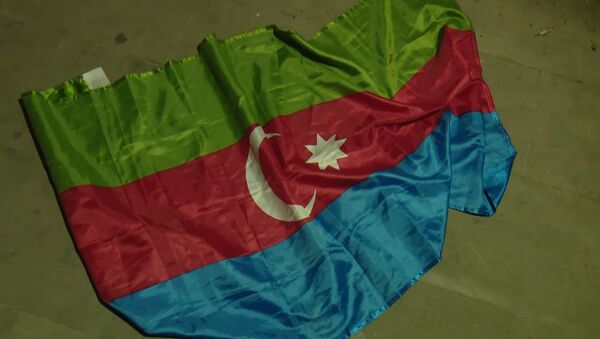 Флаг Азербайджана на земле  - Sputnik Արմենիա
