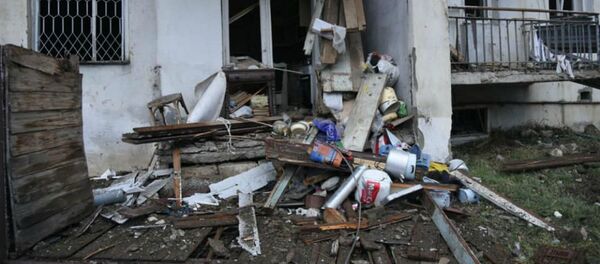 Последствия ночного обстрела (8 октября 2020). Степанакерт - Sputnik Արմենիա