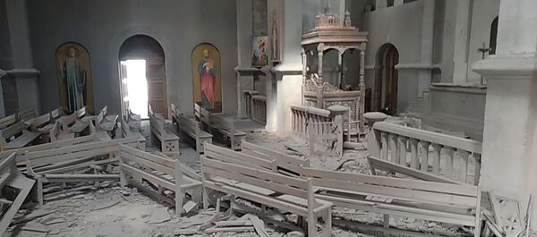 Собор Сурб Аменапркич Казанчецоц после обстрела  - Sputnik Արմենիա