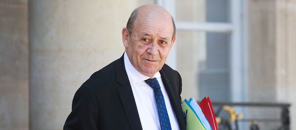 Министр иностранных дел Франции Жан-Ив Ле Дриан покидает Елисейский президентский дворец после еженедельного заседания кабинета министров (27 мая 2020). Париж - Sputnik Արմենիա