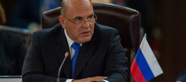 Председатель правительства России Михаил Мишустин на заседании Евразийского межправительственного совета (9 октября 2020). Еревaн - Sputnik Армения