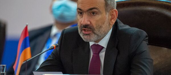 Премьер-министр Армении Никол Пашинян на заседании Евразийского межправительственного совета (9 октября 2020). Еревaн - Sputnik Армения