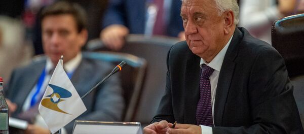 Председатель Коллегии Евразийской экономической комиссии Михаил Мясникович на заседании Евразийского межправительственного совета (9 октября 2020). Еревaн - Sputnik Армения