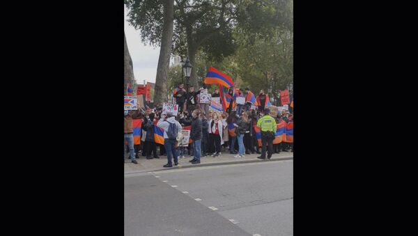Акция протеста против азербайджанской военной агрессии в Лондоне - Sputnik Արմենիա