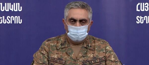 Брифинг представителя минобороны РА Арцруна Ованнисяна (11 октября 2020). Ереван - Sputnik Армения