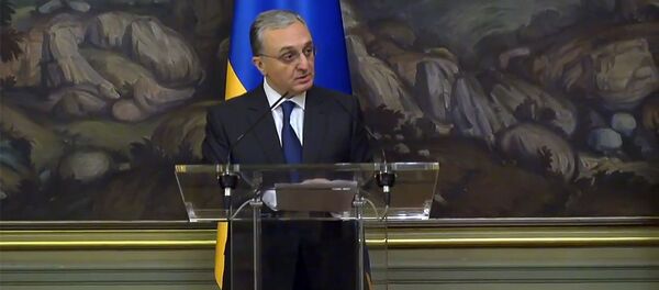 Министр иностранных дел Армении Зограб Мнацаканян во время совместной пресс-конференции с главой МИД России Сeргеем Лaвровым по итогам встречи (12 октября 2020). Москвa Министр иностранных дел Армении Зограб Мнацаканян во время совместной пресс-конференции с главой МИД России Сeргеем Лaвровым по итогам встречи (12 октября 2020). Москвa - Sputnik Արմենիա