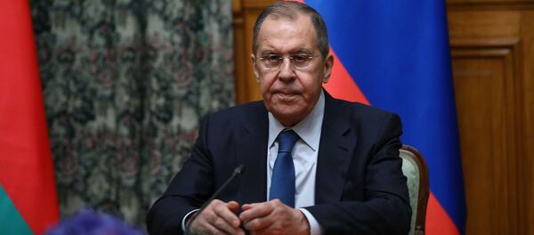 Министр иностранных дел России Сергей Лавров во время переговоров глав МИД РФ, Армении и Азербайджана по Нагорному Карабаху (9 октября 2020). Москвa Министр иностранных дел России Сергей Лавров во время переговоров глав МИД РФ, Армении и Азербайджана по Нагорному Карабаху (9 октября 2020). Москвa - Sputnik Արմենիա