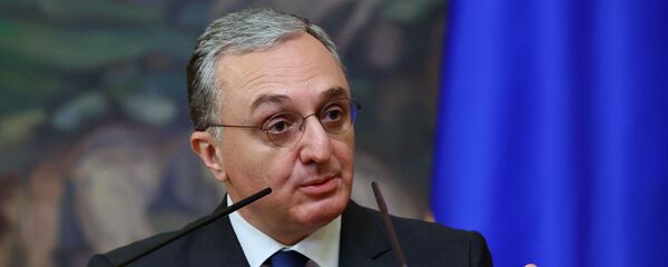 Министр иностранных дел Армении Зограб Мнацаканян на пресс-конференции по итогам встречи с министром иностранных дел России (12 октября 2020). Москвa - Sputnik Արմենիա