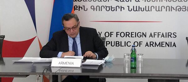 Заместитель министра иностранных дел Авет Адонц на онлайн-встрече ЕС-Восточное партнерство (13 октября 2020). Еревaн Заместитель министра иностранных дел Авет Адонц на онлайн-встрече ЕС-Восточное партнерство (13 октября 2020). Еревaн - Sputnik Армения