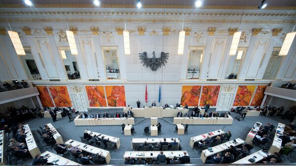 Заседание Национального собрания Австрии во временном зале заседаний в Венском замке (20 декабря 2017). Вена - Sputnik Армения